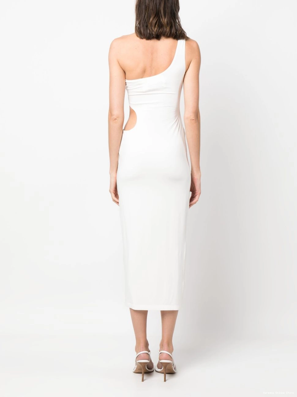 Cheap one-shoulder midi Women cut-out dress Versace 0719